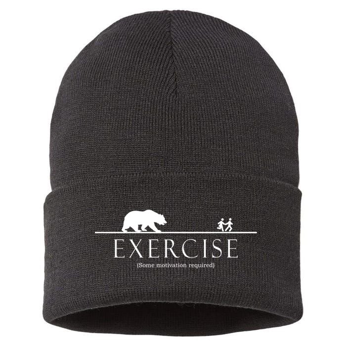 Exercise Some Motivation Required Running from Bear Sustainable Knit Beanie