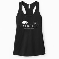 Exercise Some Motivation Required Running from Bear Womens Tank Top