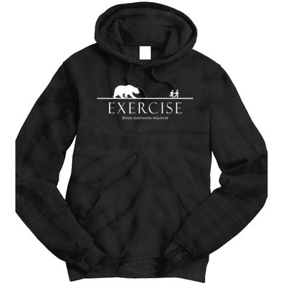 Exercise Some Motivation Required Running from Bear Tie Dye Hoodie