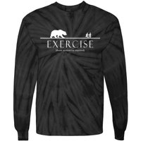 Exercise Some Motivation Required Running from Bear Tie-Dye Long Sleeve Shirt