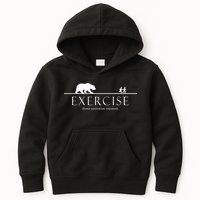 Exercise Some Motivation Required Running from Bear Kids Hoodie