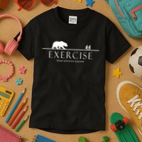 Exercise Some Motivation Required Running from Bear Kids T-Shirt