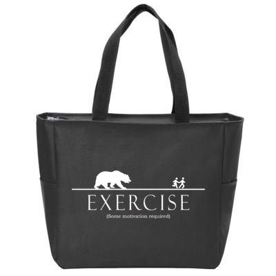 Exercise Some Motivation Required Running from Bear Zip Tote Bag