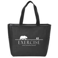 Exercise Some Motivation Required Running from Bear Zip Tote Bag