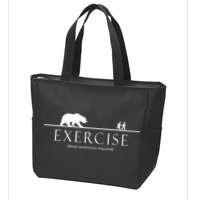 Exercise Some Motivation Required Running from Bear Zip Tote Bag