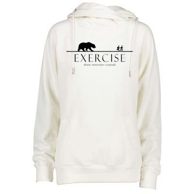 Exercise Some Motivation Required Running from Bear Womens Funnel Neck Pullover Hood