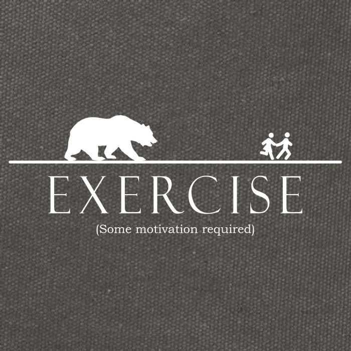 Exercise Some Motivation Required Running from Bear Cotton Canvas Backpack