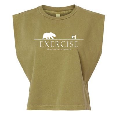 Exercise Some Motivation Required Running from Bear Garment-Dyed Women's Muscle Tee