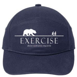 Exercise Some Motivation Required Running from Bear 7-Panel Snapback Hat