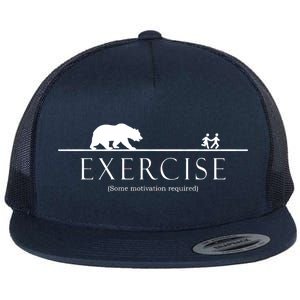 Exercise Some Motivation Required Running from Bear Flat Bill Trucker Hat