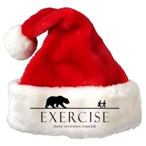 Exercise Some Motivation Required Running from Bear Premium Christmas Santa Hat