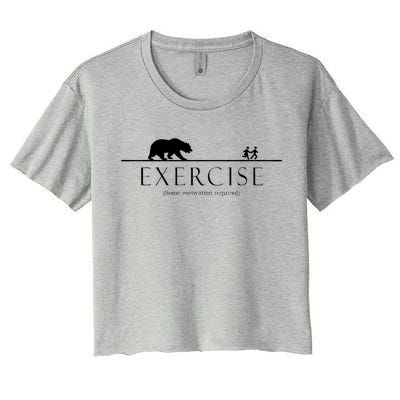 Exercise Some Motivation Required Running from Bear Women's Crop Top Tee