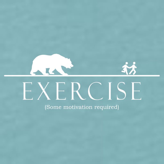 Exercise Some Motivation Required Running from Bear Sueded Cloud Jersey T-Shirt