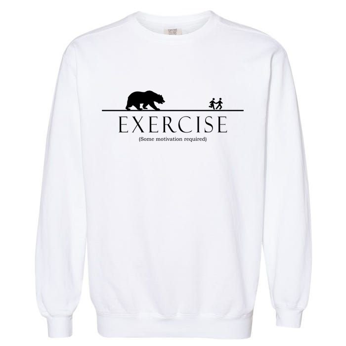 Exercise Some Motivation Required Running from Bear Garment-Dyed Sweatshirt