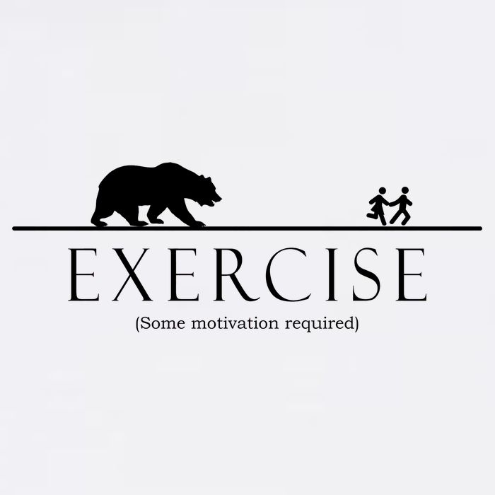 Exercise Some Motivation Required Running from Bear Garment-Dyed Sweatshirt