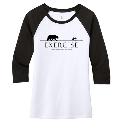 Exercise Some Motivation Required Running from Bear Women's Tri-Blend 3/4-Sleeve Raglan Shirt