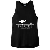 Exercise Some Motivation Required Running from T-Rex Ladies PosiCharge Tri-Blend Wicking Tank