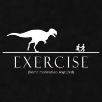 Exercise Some Motivation Required Running from T-Rex Ladies PosiCharge Tri-Blend Wicking Tank