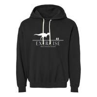 Exercise Some Motivation Required Running from T-Rex Garment-Dyed Fleece Hoodie