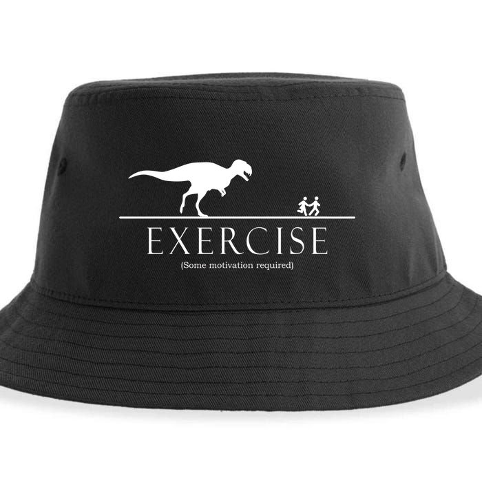 Exercise Some Motivation Required Running from T-Rex Sustainable Bucket Hat