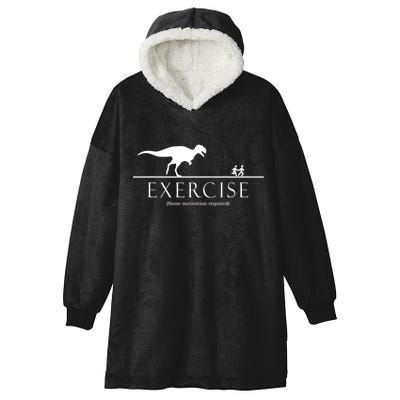 Exercise Some Motivation Required Running from T-Rex Hooded Wearable Blanket