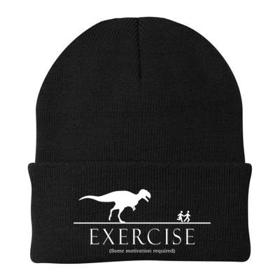 Exercise Some Motivation Required Running from T-Rex Knit Cap Winter Beanie
