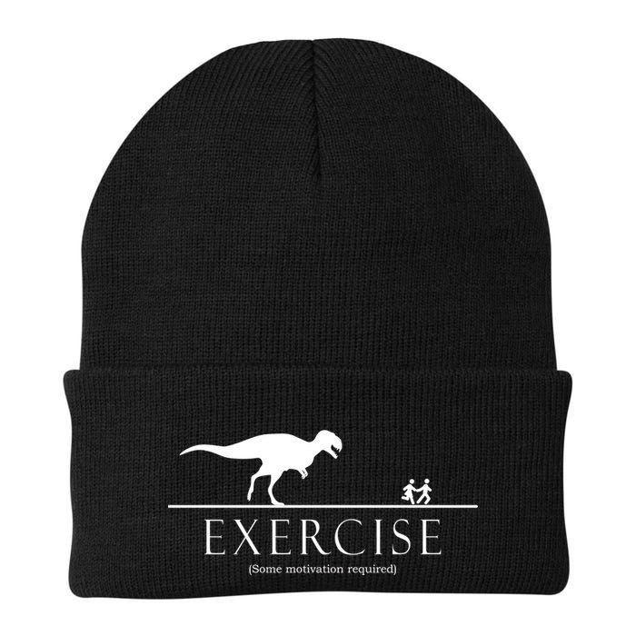 Exercise Some Motivation Required Running from T-Rex Beanie