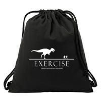 Exercise Some Motivation Required Running from T-Rex Drawstring Bag