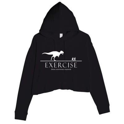 Exercise Some Motivation Required Running from T-Rex Crop Fleece Hoodie