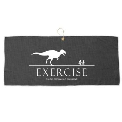 Exercise Some Motivation Required Running from T-Rex Large Microfiber Waffle Golf Towel