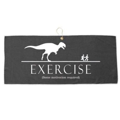 Exercise Some Motivation Required Running from T-Rex Large Microfiber Waffle Golf Towel