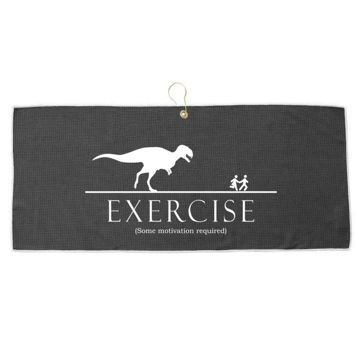 Exercise Some Motivation Required Running from T-Rex Large Microfiber Waffle Golf Towel