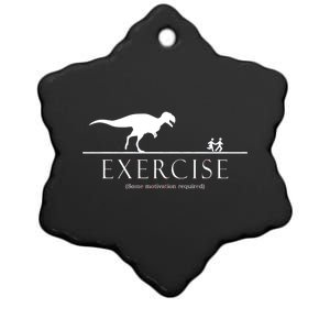 Exercise Some Motivation Required Running from T-Rex Ceramic Star Ornament