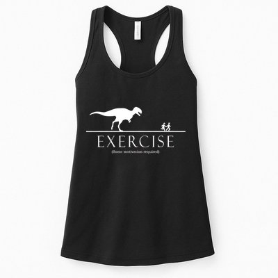 Exercise Some Motivation Required Running from T-Rex Womens Tank Top