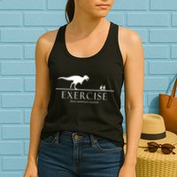 Exercise Some Motivation Required Running from T-Rex Womens Tank Top