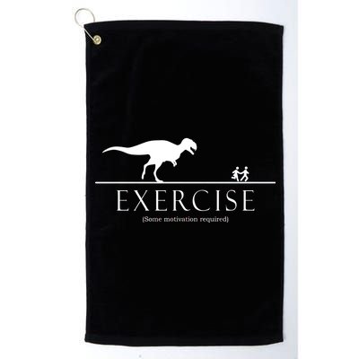 Exercise Some Motivation Required Running from T-Rex Platinum Collection Golf Towel