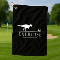 Exercise Some Motivation Required Running from T-Rex Golf Towel