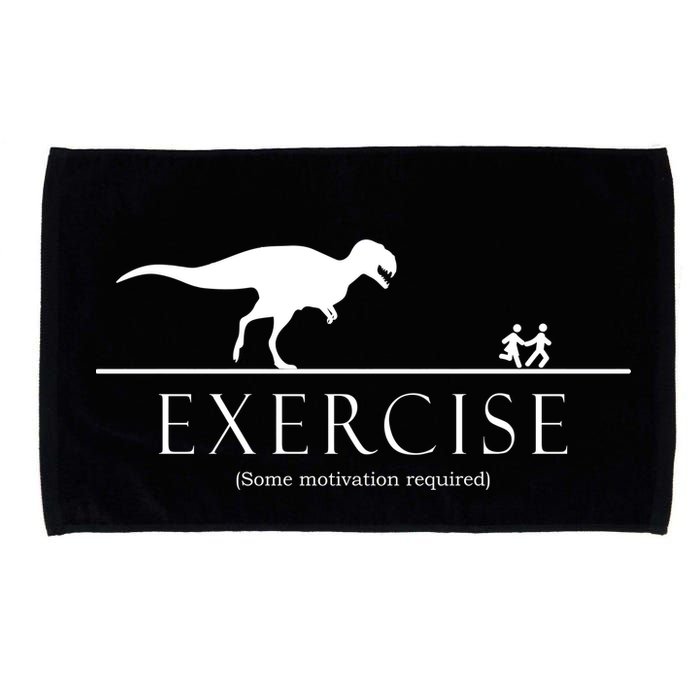 Exercise Some Motivation Required Running from T-Rex Microfiber Hand Towel