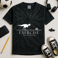 Exercise Some Motivation Required Running from T-Rex Kids Tie-Dye T-Shirt