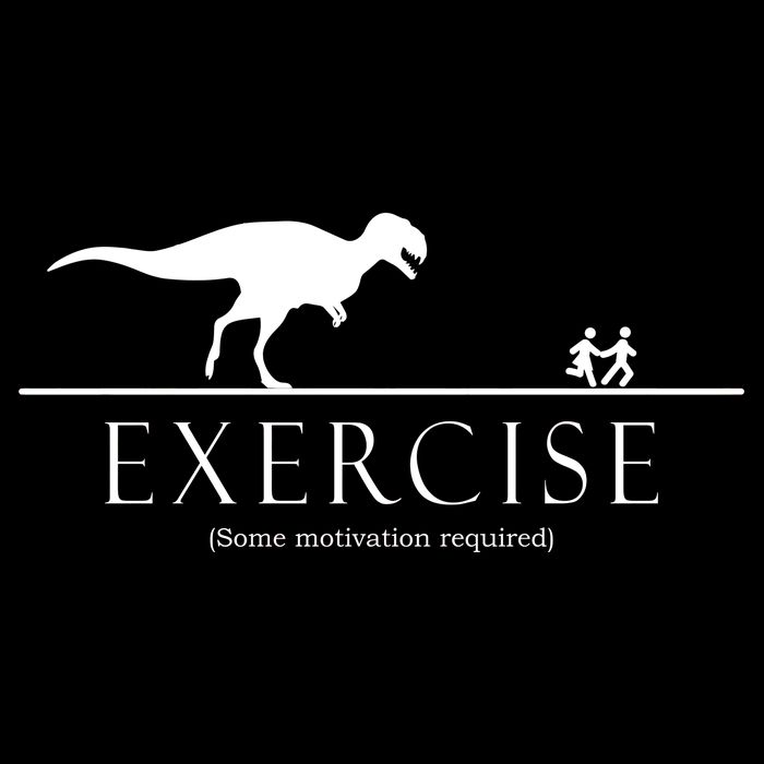 Exercise Some Motivation Required Running from T-Rex Full Zip Hoodie