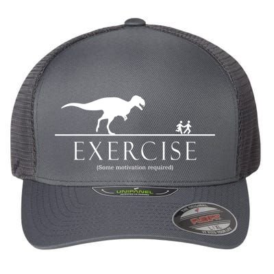 Exercise Some Motivation Required Running from T-Rex Flexfit Unipanel Trucker Cap