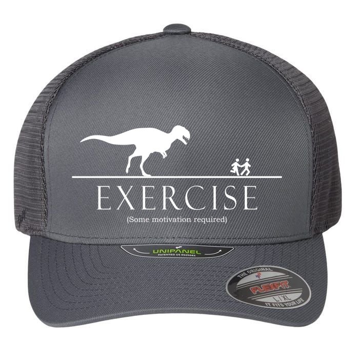 Exercise Some Motivation Required Running from T-Rex Flexfit Unipanel Trucker Cap