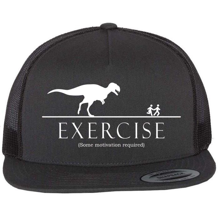 Exercise Some Motivation Required Running from T-Rex Flat Bill Trucker Hat