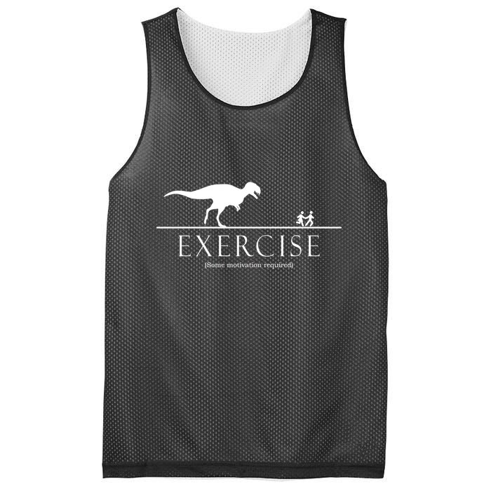 Exercise Some Motivation Required Running from T-Rex Mesh Reversible Basketball Jersey Tank
