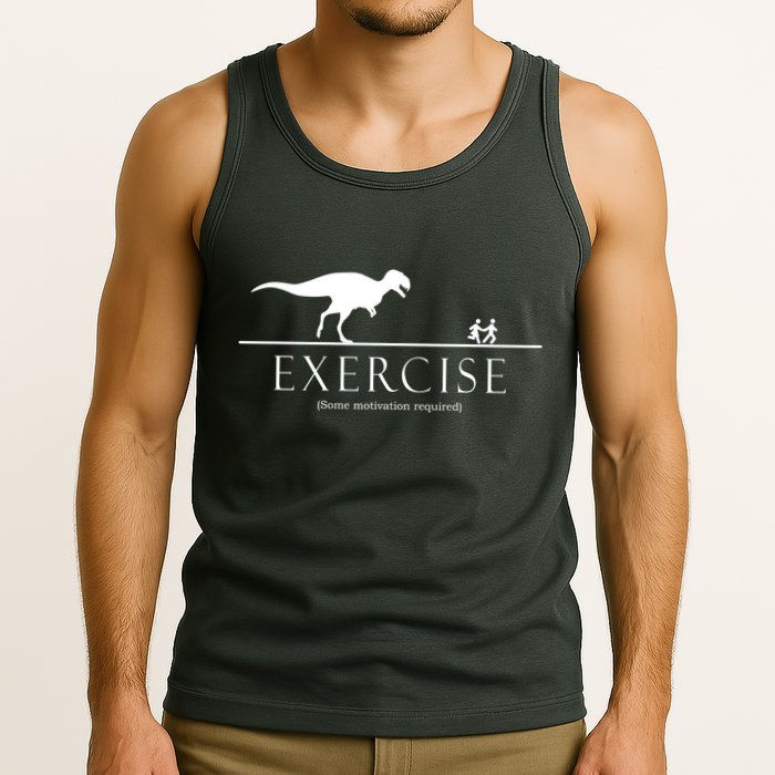 Exercise Some Motivation Required Running from T-Rex Tank Top