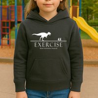 Exercise Some Motivation Required Running from T-Rex Kids Hoodie