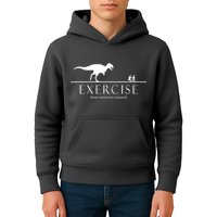 Exercise Some Motivation Required Running from T-Rex Kids Hoodie