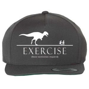 Exercise Some Motivation Required Running from T-Rex Wool Snapback Cap