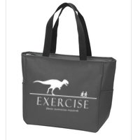 Exercise Some Motivation Required Running from T-Rex Zip Tote Bag
