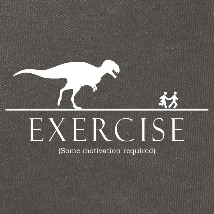 Exercise Some Motivation Required Running from T-Rex Cotton Canvas Backpack